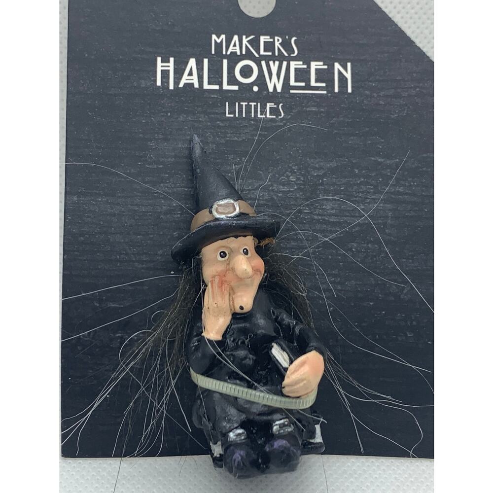 NIP Maker's Halloween Littles BLACK WITCH miniature figurine Joann Joann's